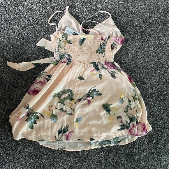LOVE TREE Blush Floral Mini Dress (Size Large) - Picture 3 of 5